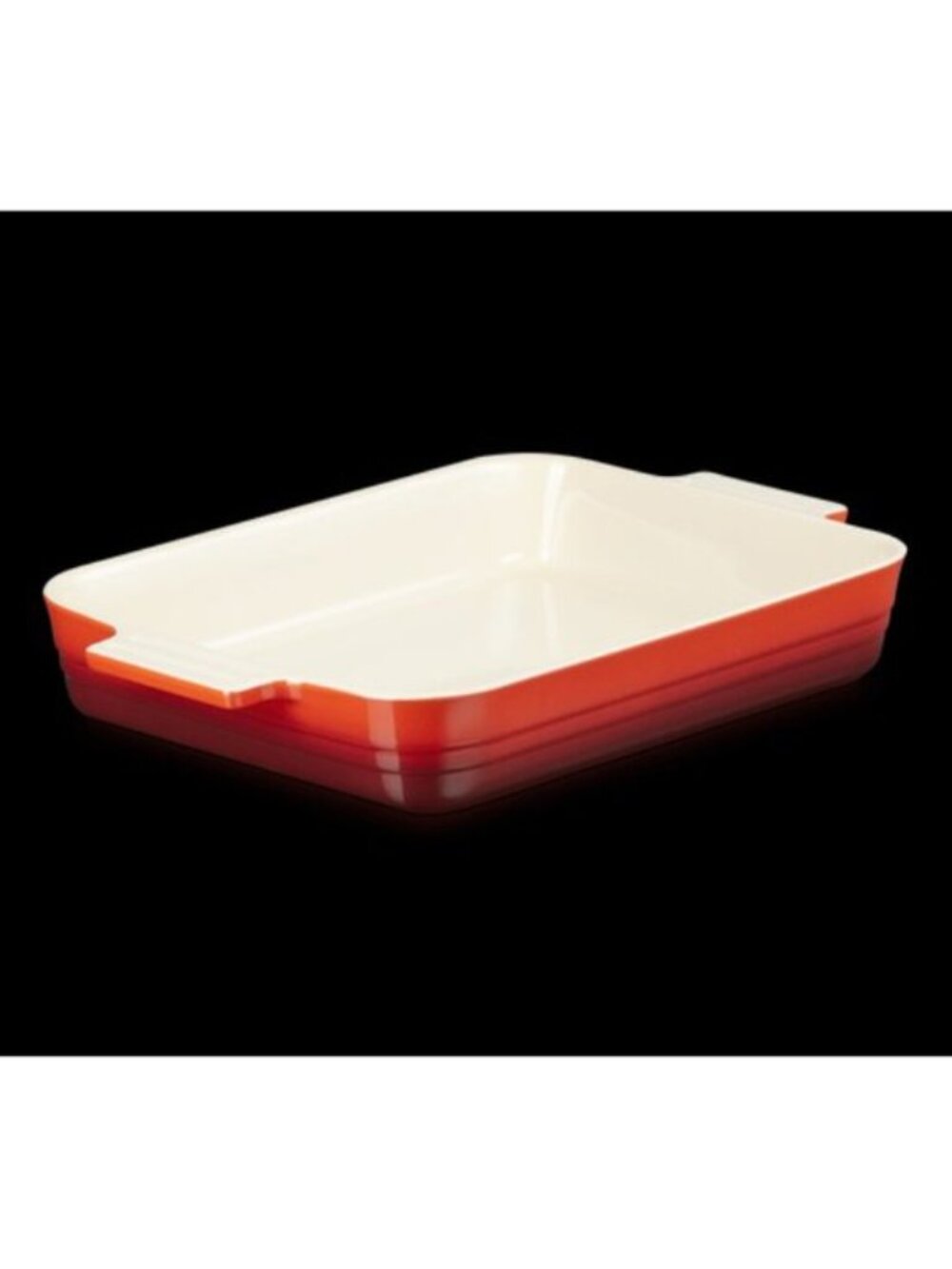 LE CREUSET Classic Stoneware Rectangular Baking Dish Cerise Red 7"x10" 25cm NWT - Picture 6 of 7